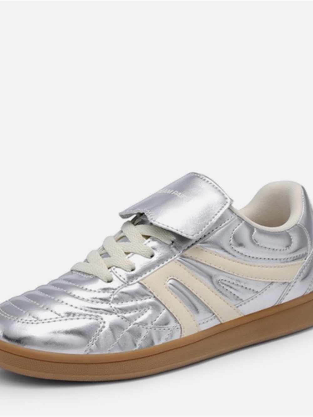 Steve Madden Madrid Silver and Cream Low-Top Sneakers